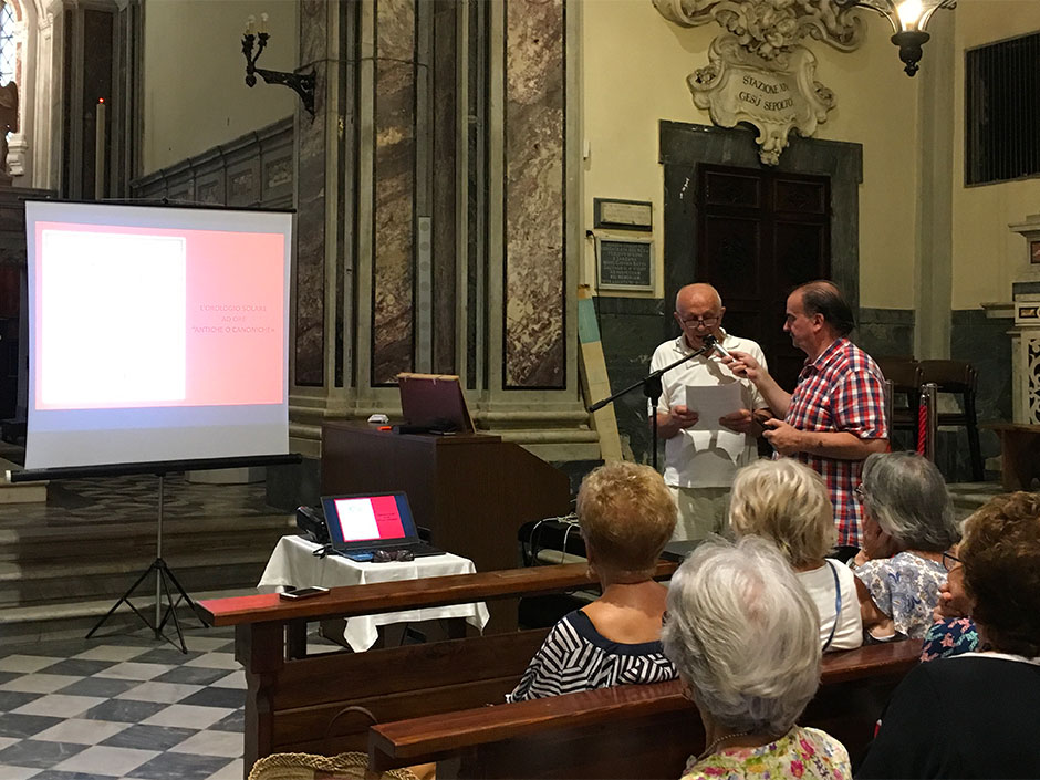 Romano Tommasi: le meridiane italiche (chiesa dei francescani a Pietrasanta) (foto di Matteo Varisco)