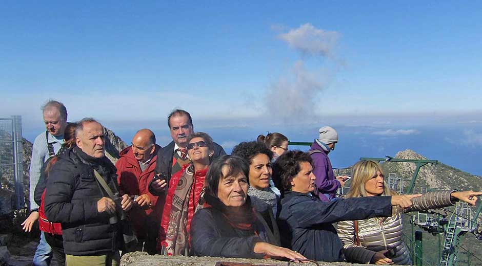 Il gruppo sulla cima del Monte Capanne