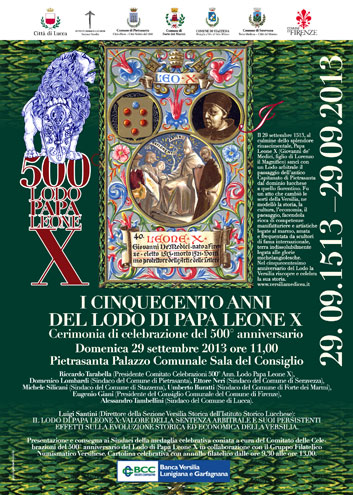 Manifesto dell'evento “I Cinquecento anni del Lodo di Papa Leone X”