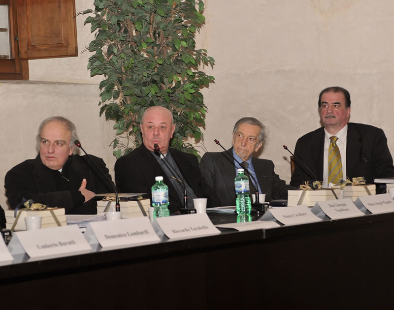Da sinistra, monsignor Giuseppe Napolitano, monsignor Sergio Pagano, Antonio Romiti, Luigi Santini (©Emma Leonardi)