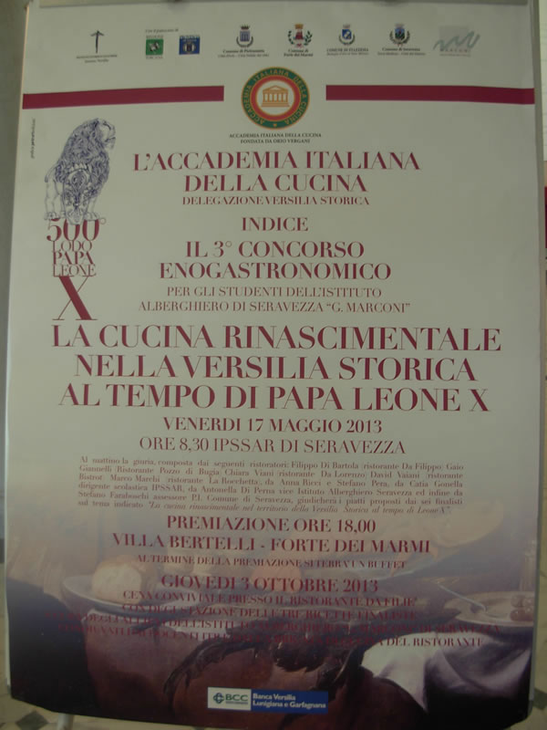 La cerimonia di premiazione dei vincitori del concorso "La cucina rinascimentale nel territorio della Versilia Storica al tempo di Papa Leone X”, Villa Bertelli, Forte dei Marmi (@Giovanni Spadaro)