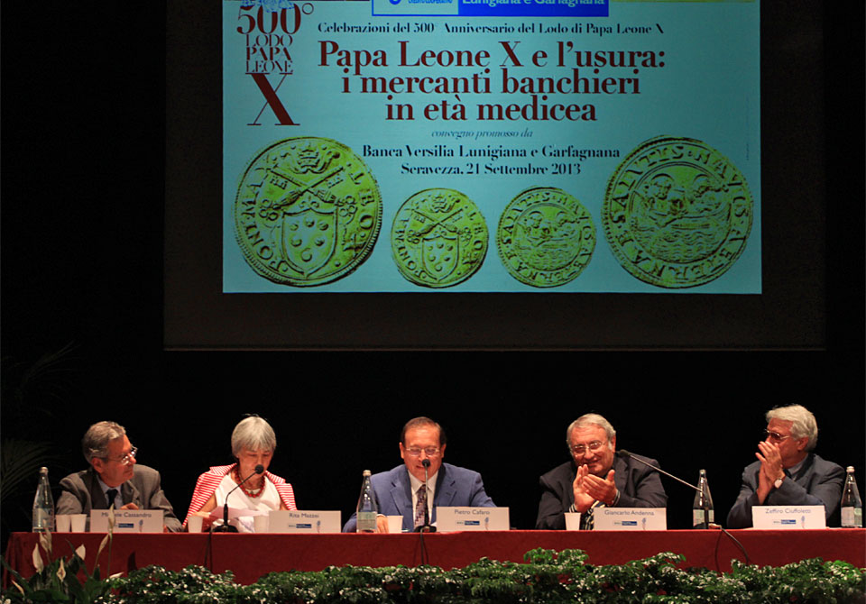 Alcuni momenti del convegno “Papa Leone X e l'usura: i mercanti banchieri in età medicea” (©Matteo Varisco)