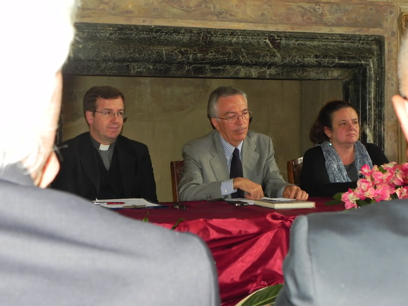 Padre Filippo Lovison, Mario Angeleri e Nicoletta Baldini - Convegno: Leone X: aspetti di un pontificato controverso - Pieve del Cairo, Pavia