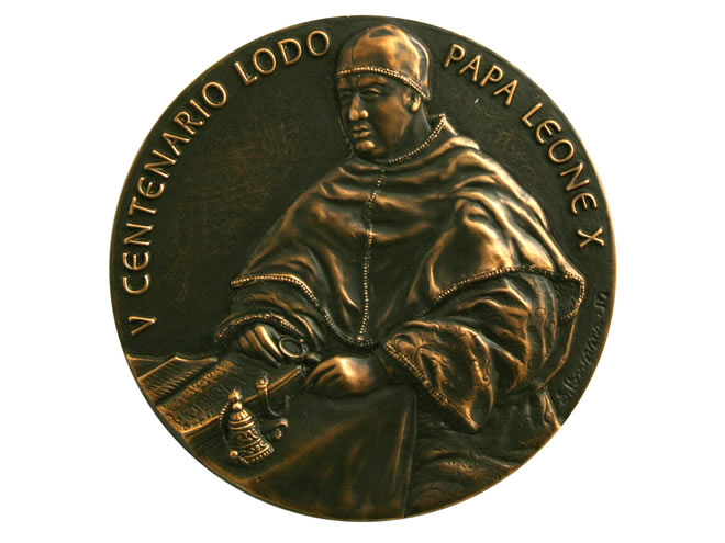 Medaglia celebrativa Lodo Papa Leone X dritto